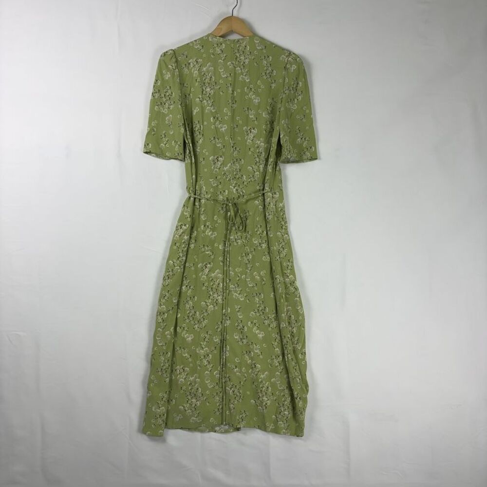 Rouje Light Green Floral Wrap Midi Dress - Picture 5 of 7
